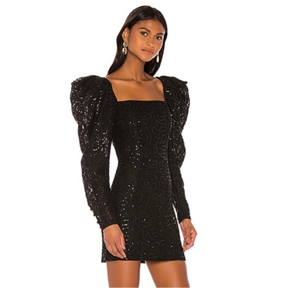🆕 LPA Sasha Dress in Black Sequin S - Picture 1 of 11